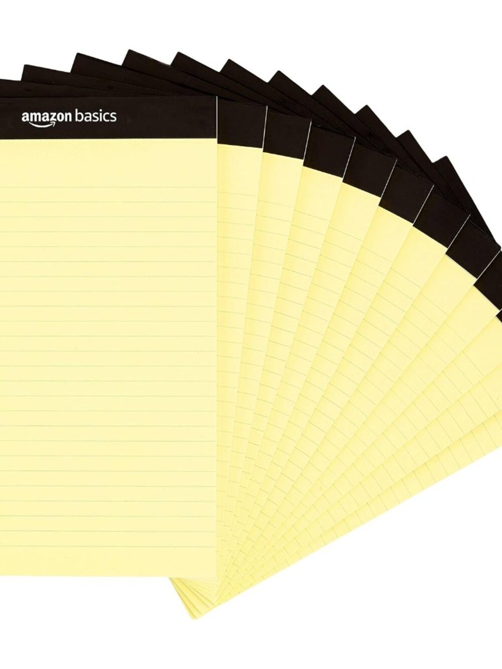 50-Sheet Narrow Ruled Lined Writing Note Pad, 5" x 8", 12-Pack, Canary, Perforat